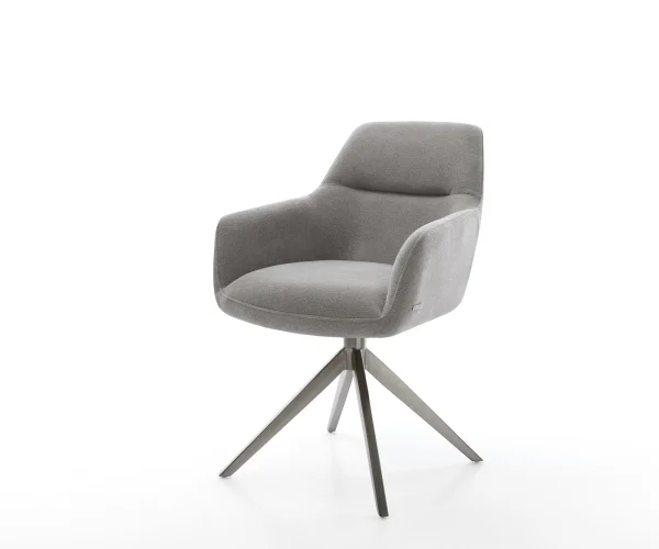 Chaise-pivotante Pejo-Flex tissu structuré doux gris pied croisé large grafiete pivotement sur 360° fonction bascule resorts ensachés