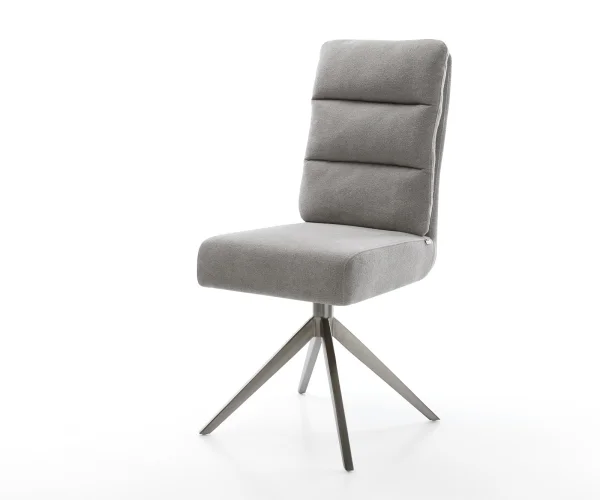 Chaise-pivotante Pela-Flex tissu structuré doux gris pied croisé large grafiete pivotement sur 360° fonction bascule resorts ensachés