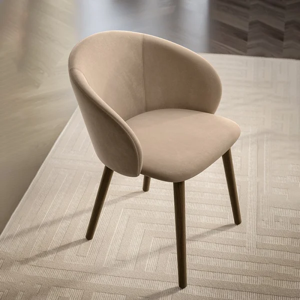 Chaise Rebecca Bontempi Casa avec accoudoirs en bois