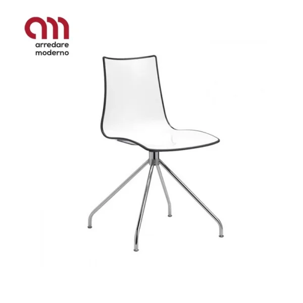 Chaise Zebra bicolore à tréteau Scab