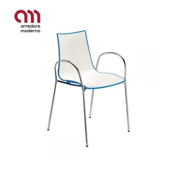 Chaise Zebra bicolore Scab avec accoudoirs