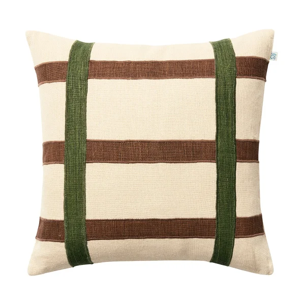 Chhatwal & Jonsson Housse de coussin Kiran 50x50 cm Cactus Green-Taupe