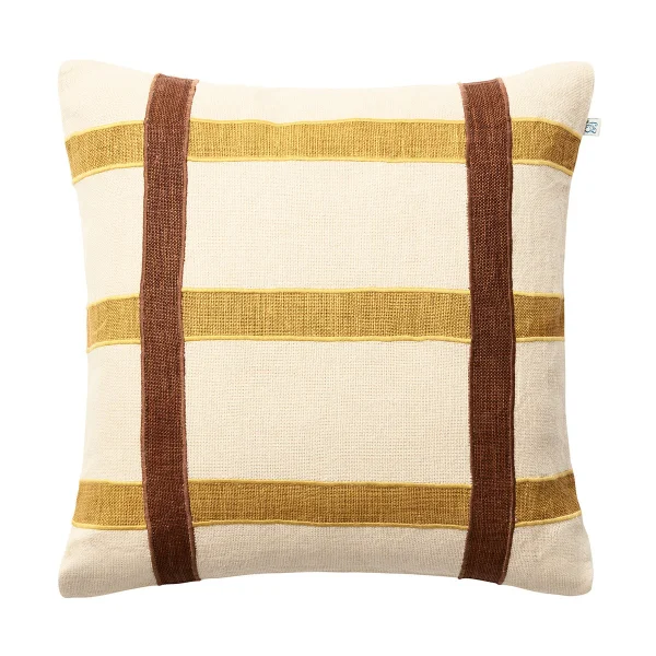 Chhatwal & Jonsson Housse de coussin Kiran 50x50 cm Spicy Yellow-Taupe