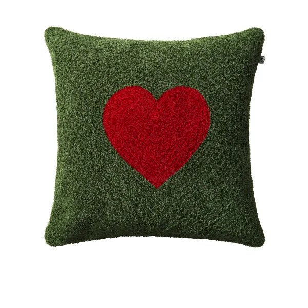 Chhatwal & Jonsson Housse de coussin Love 50x50 cm Forest green-red