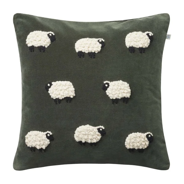 Chhatwal & Jonsson Housse de coussin Sheep 50x50 cm Vert forêt