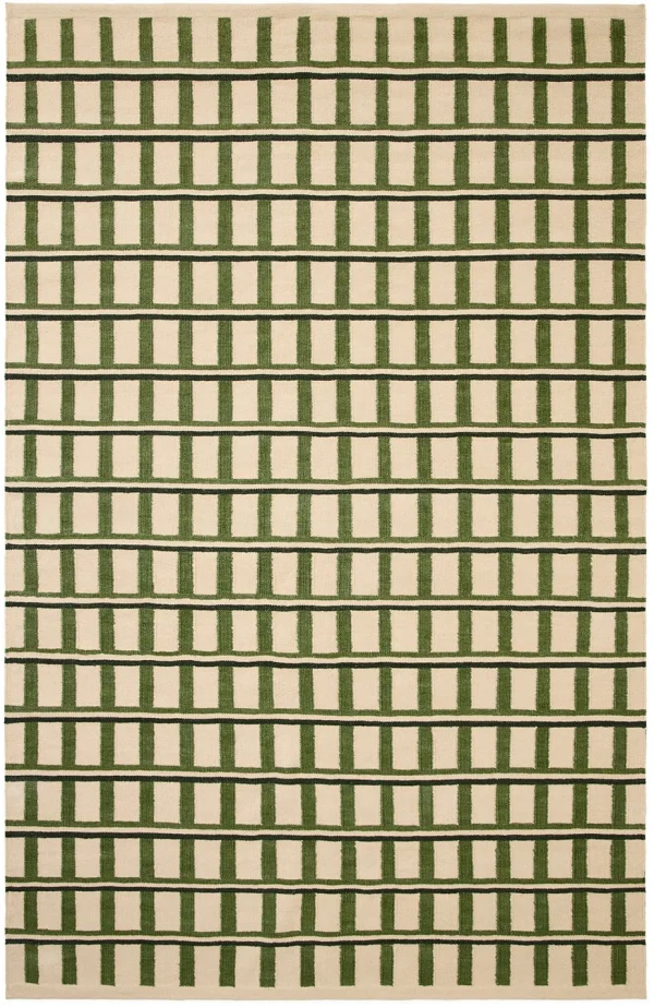 Chhatwal & Jonsson Tapis en laine Mysore Off white-green-dark green, 230x320 cm