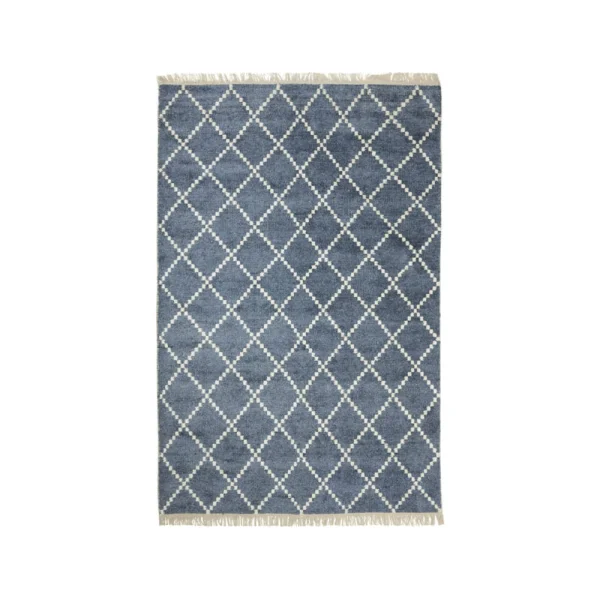 Chhatwal & Jonsson Tapis Kochi blue melange/offwhite, bambou/soie, 230x320 cm