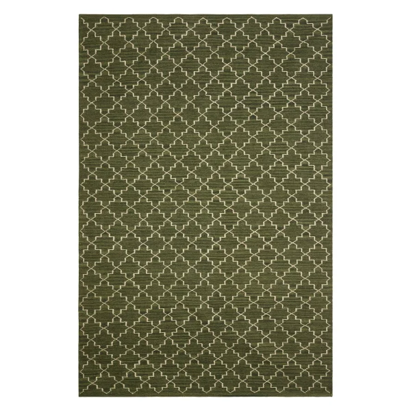 Chhatwal & Jonsson Tapis New Geometric 180 x 272 cm Mélange vert – blanc cassé