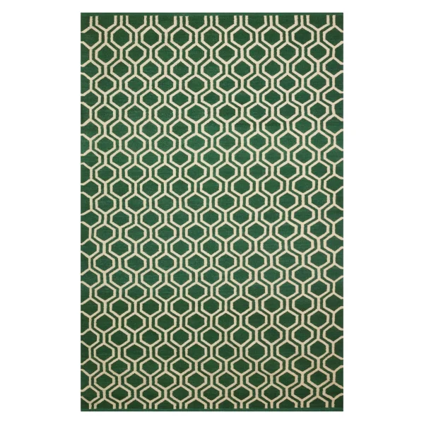 Chhatwal & Jonsson Tapis Varanasi 180 x 272 cm Vert – blanc cassé