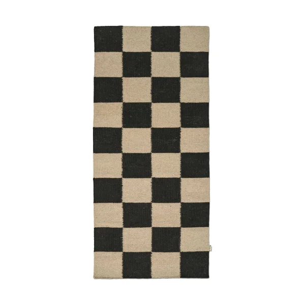 Classic Collection Tapis de couloir Squares Black-natural, 80x200 cm