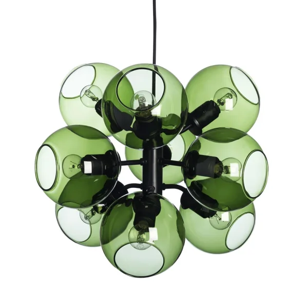 CO Bankeryd Lampe à suspension Tage noir-verre vert