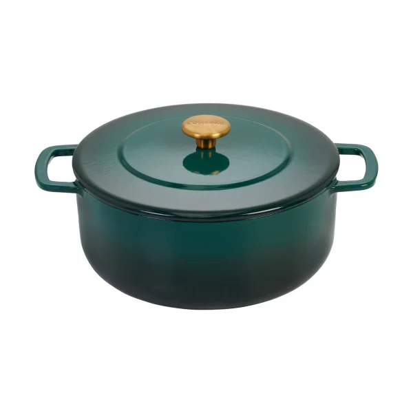 Combekk Cocotte Combekk Enameled en fonte émaillée Ø24 cm Holly Green-gold knob