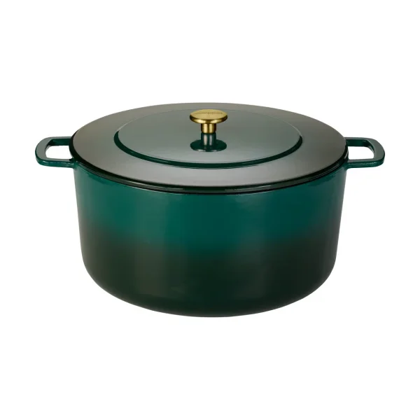 Combekk Cocotte Combekk Enameled en fonte émaillée Ø32 cm Holly Green-gold knob