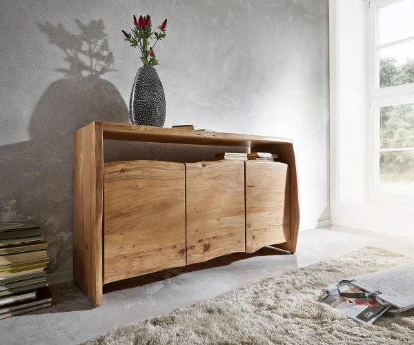 Commode Live-Edge 145 cm acacia nature 3 portes