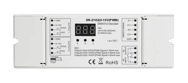 Contrôleur DMX vers signal 0-10V/PWM
