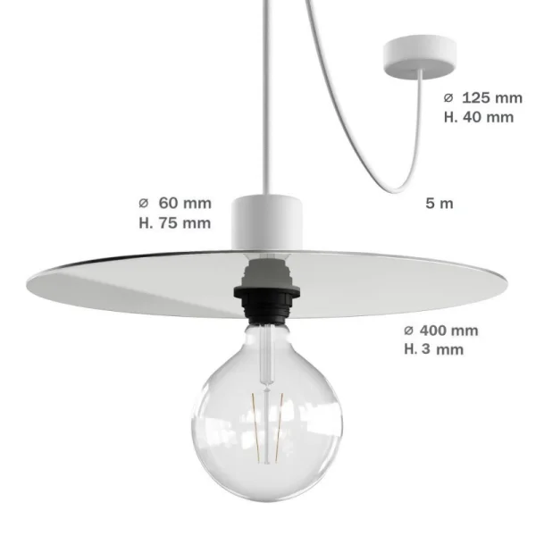 Creative Cables Elegant - lampe suspendue - Ø 40 x 514,8 cm - IP65 - cuivre et or (interchangeables)