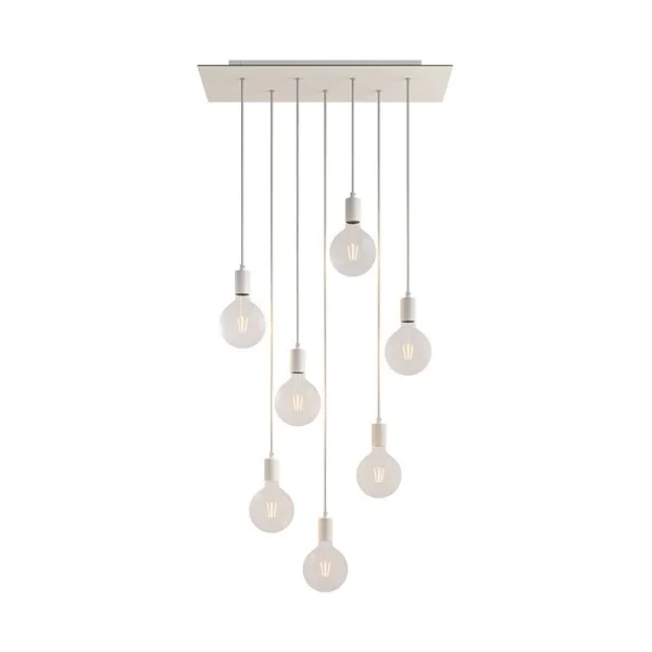Creative Cables - lampe suspendue 7L - 67,5 x 130 cm - blanc