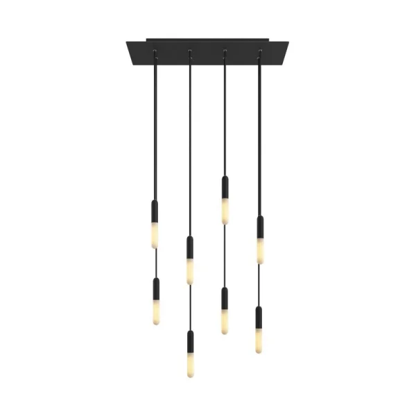 Creative Cables - lampe suspendue 8L - 67,5 x 130 cm - noir