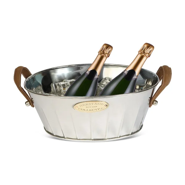 Culinary Concepts Refroidisseur de champagne avec poignée en cuir Heritage 30 cm