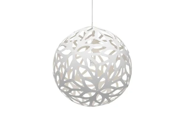 David Trubridge - Floral Suspension Ø100 Blanc 2 Côtés