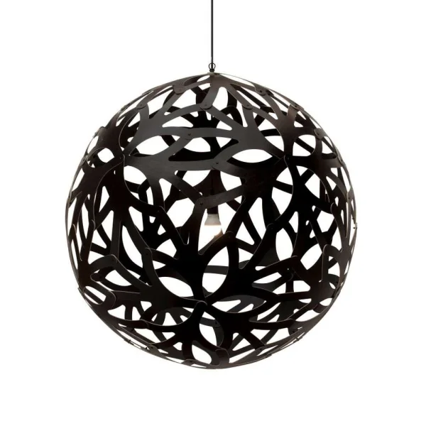 David Trubridge - Floral Suspension Ø120 Noir 2 Côtés