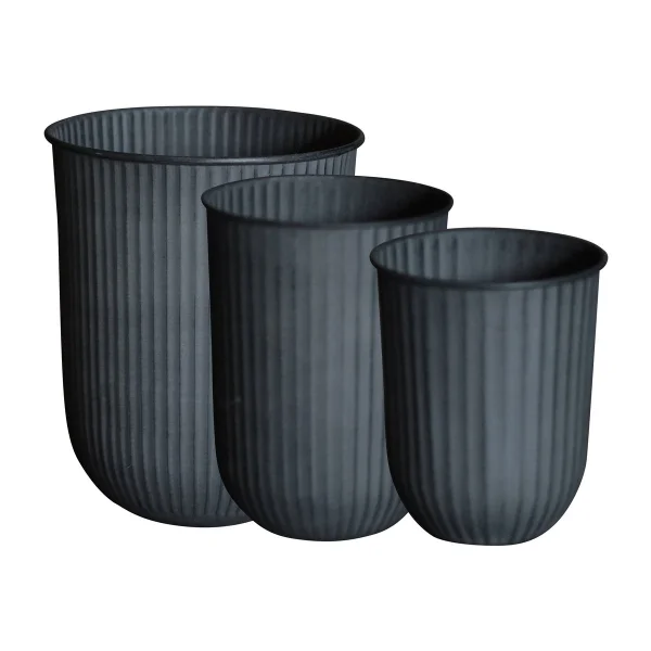 DBKD Cache-pot Out stripe, lot de 3 Black