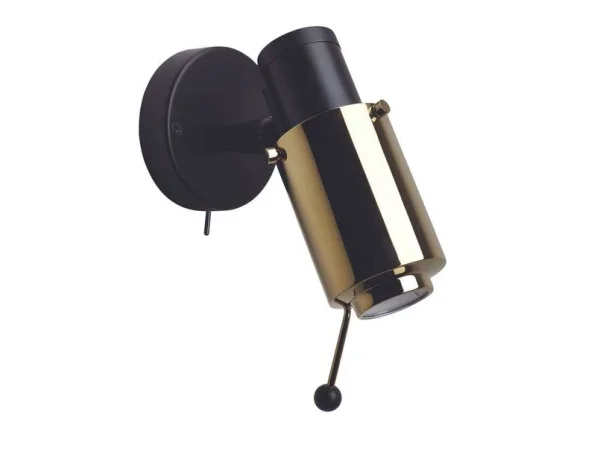 DCWéditions - Biny Spot LED avec Interrupteur & Tige Noir/Or DCW