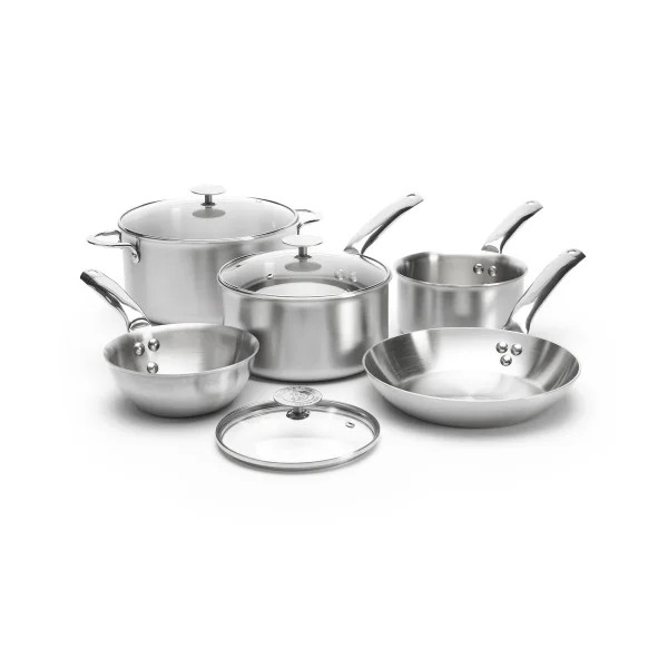 De Buyer Set de casseroles Alchimy de Buyer avec couvercle en verre 8 pièces