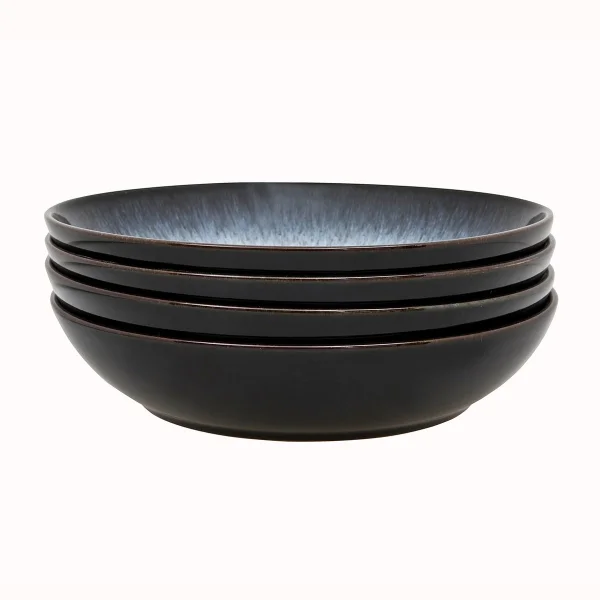 Denby Bol à pâtes Halo 22cm Lot de 4 Bleu-gris-noir