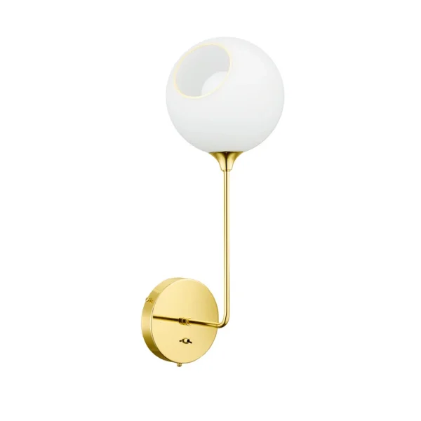 DESIGN BY US - Applique murale Ballroom Long, blanc/doré, interrupteur