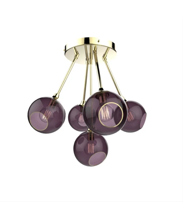 Design by Us - Ballroom Molecule Suspension Laiton/Pourpre