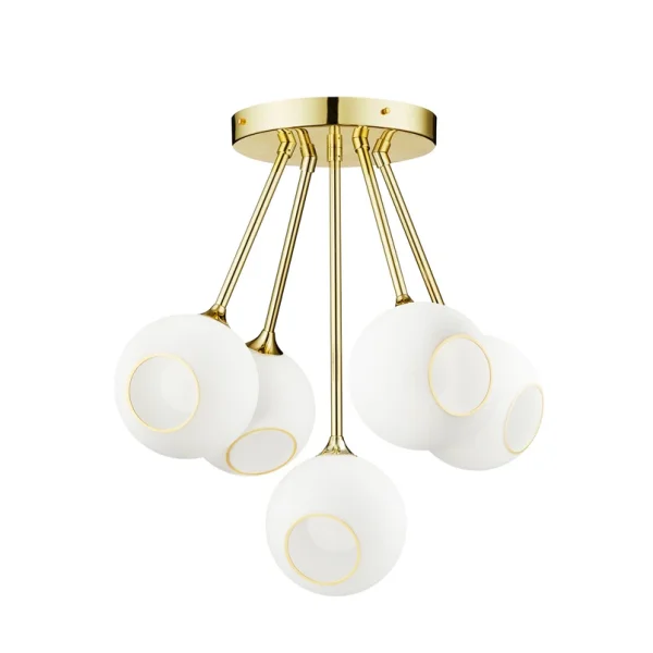 DESIGN BY US - Plafonnier Ballroom Molecule blanc, à 5 lampes