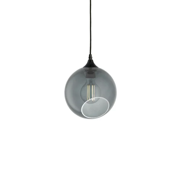 DESIGN BY US - Suspension Ballroom, gris fumé, Ø 20 cm, verre
