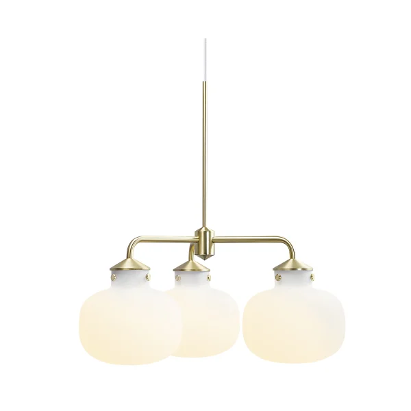 Design for the People Raito 3-Arm - lampe suspendue - Ø 57 x 62,4 cm - blanc et laiton