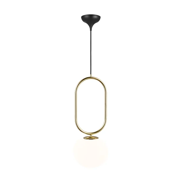 Design for the People Shapes 22 - lampe suspendue - Ø 22 x 59,5 cm - blanc et laiton