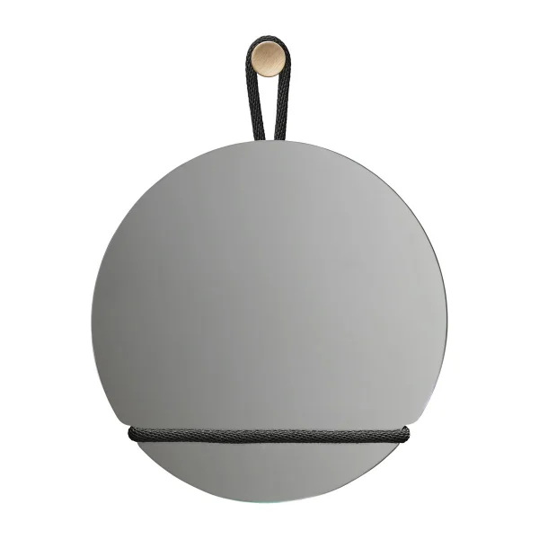 Design House Stockholm Miroir Lasso rond Transparent-noir