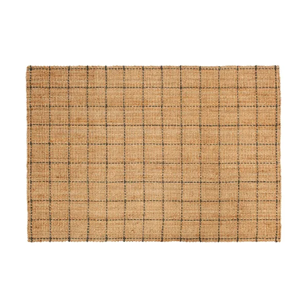 Dixie Tapis en jute à carreaux Freja 160x230 cm Natural-dark grey