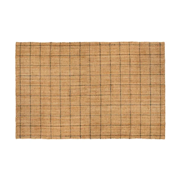 Dixie Tapis en jute à carreaux Freja 190x290 cm Natural-dark grey