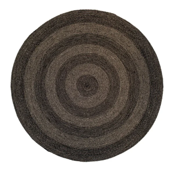 Dixie Tapis en jute Ella Ø150 cm Noir-nature