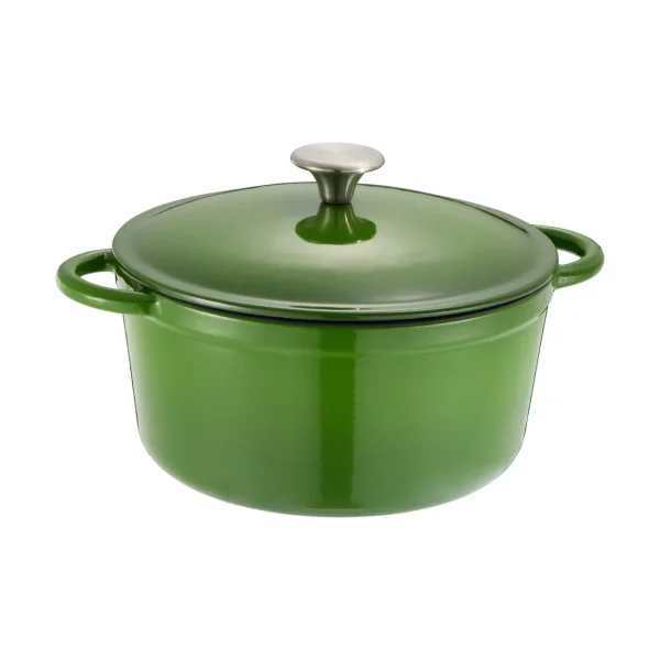 Dorre Cocotte ronde en fonte Gretl avec bouton en acier inoxydable 4 L Vert