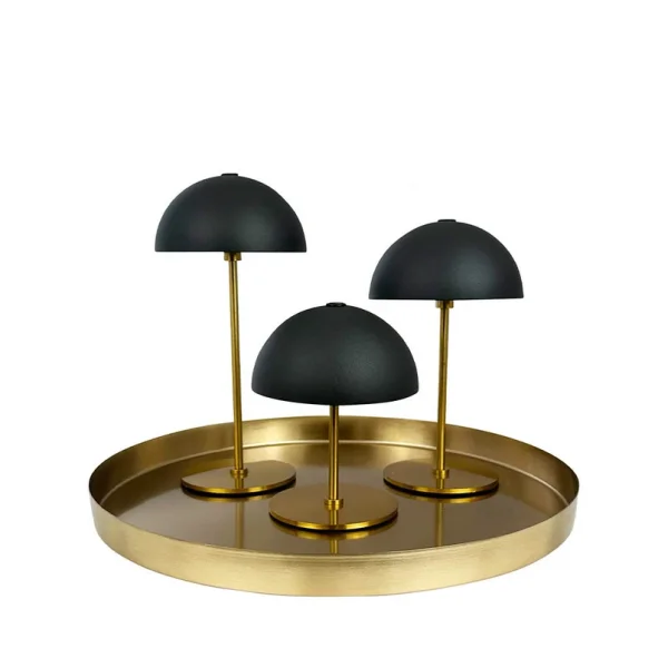 Dyberg Larsen - Along Portable Lampe de Table 3 pcs. Mini m/Plateau Noir/Laiton DybergLarsen