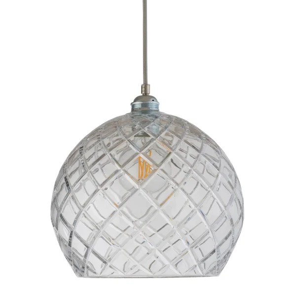 EBB & FLOW Lampe à suspension Rowan Chrystal Ø 28 cm Medium check avec câble argenté