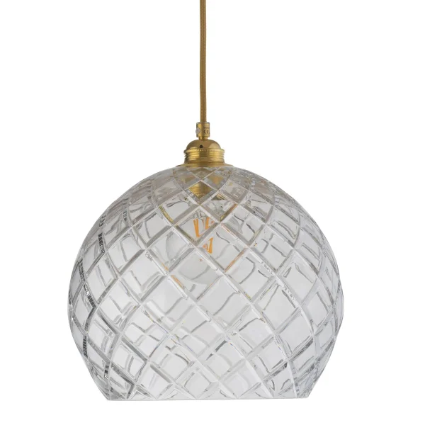 EBB & FLOW Lampe à suspension Rowan Chrystal Ø 28 cm Medium check avec câble doré