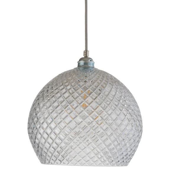 EBB & FLOW Lampe à suspension Rowan Chrystal Ø 28 cm Small check avec câble argenté