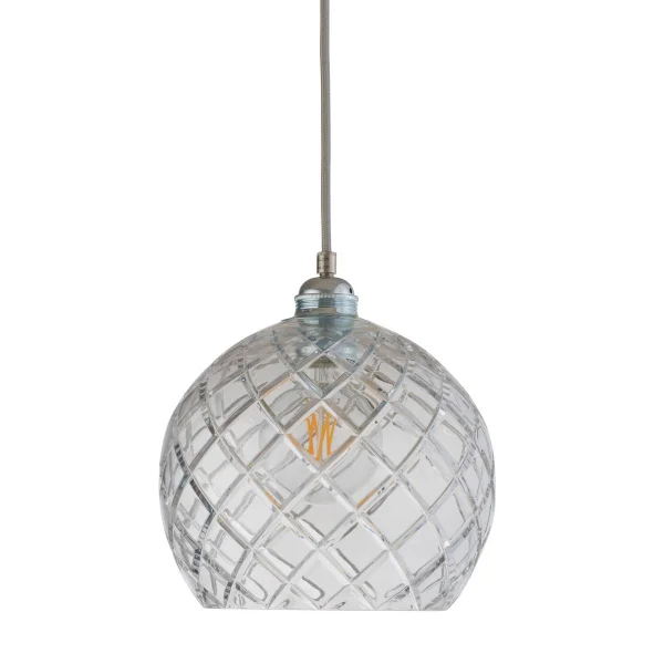 EBB & FLOW Lampe à suspension Rowan Crystal Ø 22 cm Medium check avec câble argenté