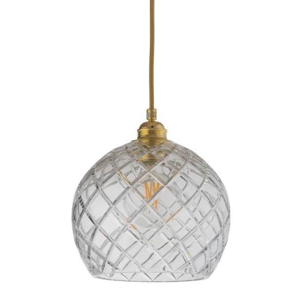 EBB & FLOW Lampe à suspension Rowan Crystal Ø 22 cm Medium check avec câble doré