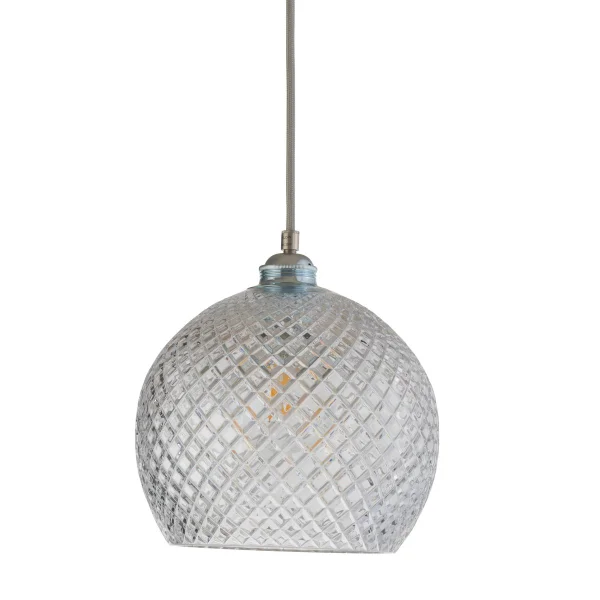 EBB & FLOW Lampe à suspension Rowan Crystal Ø 22 cm Small check avec câble argenté