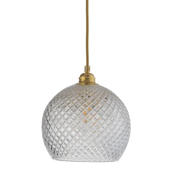 EBB & FLOW Lampe à suspension Rowan Crystal Ø 22 cm Small check avec câble doré