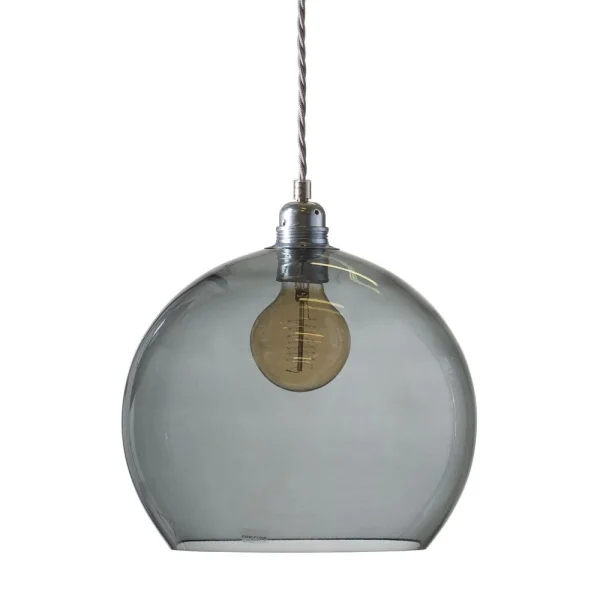 EBB & FLOW Lampe à suspension Rowan L, Ø 28 cm smokey grey