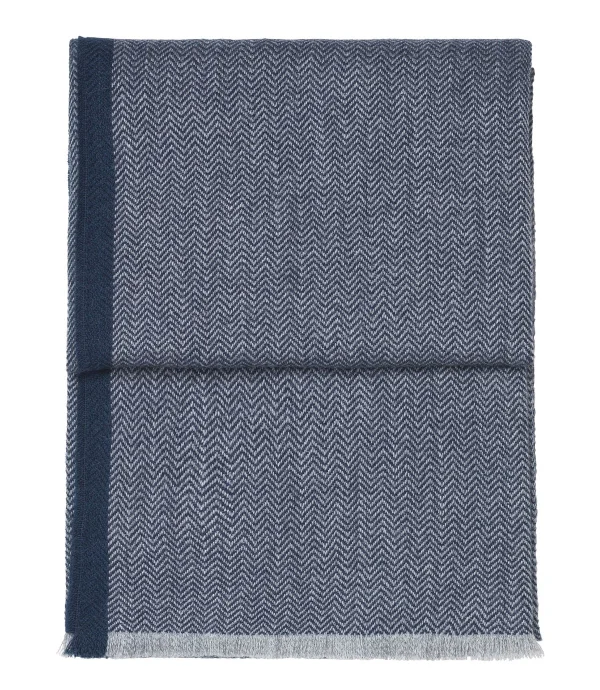 Elvang Denmark Plaid Herringbone 130x190 cm Dark blue-grey